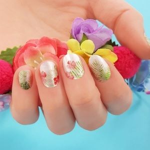 incoco nail wraps hibiscus dream press on nails diy manicure kit hibiscus